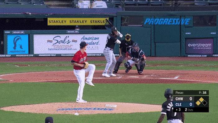 Moncada chasing a bad pitch.